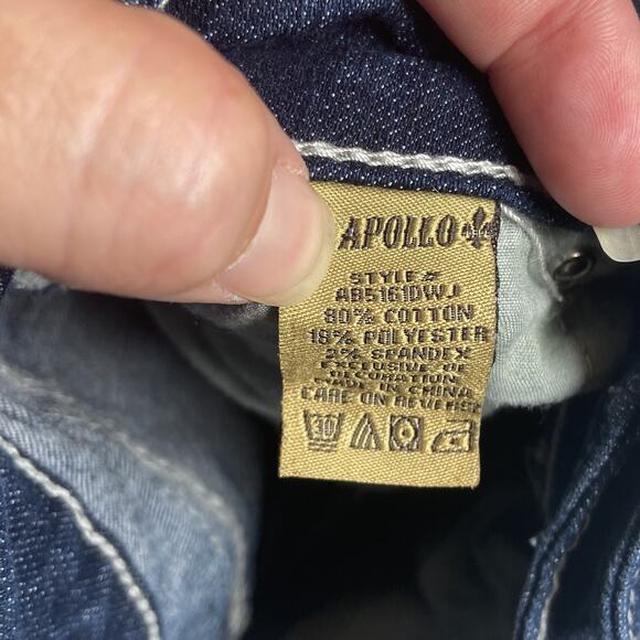 Apollo Jean Shorts Womens 5/6 Rhinestone Embellished Pockets Denim Bermuda - Picture 6 of 7